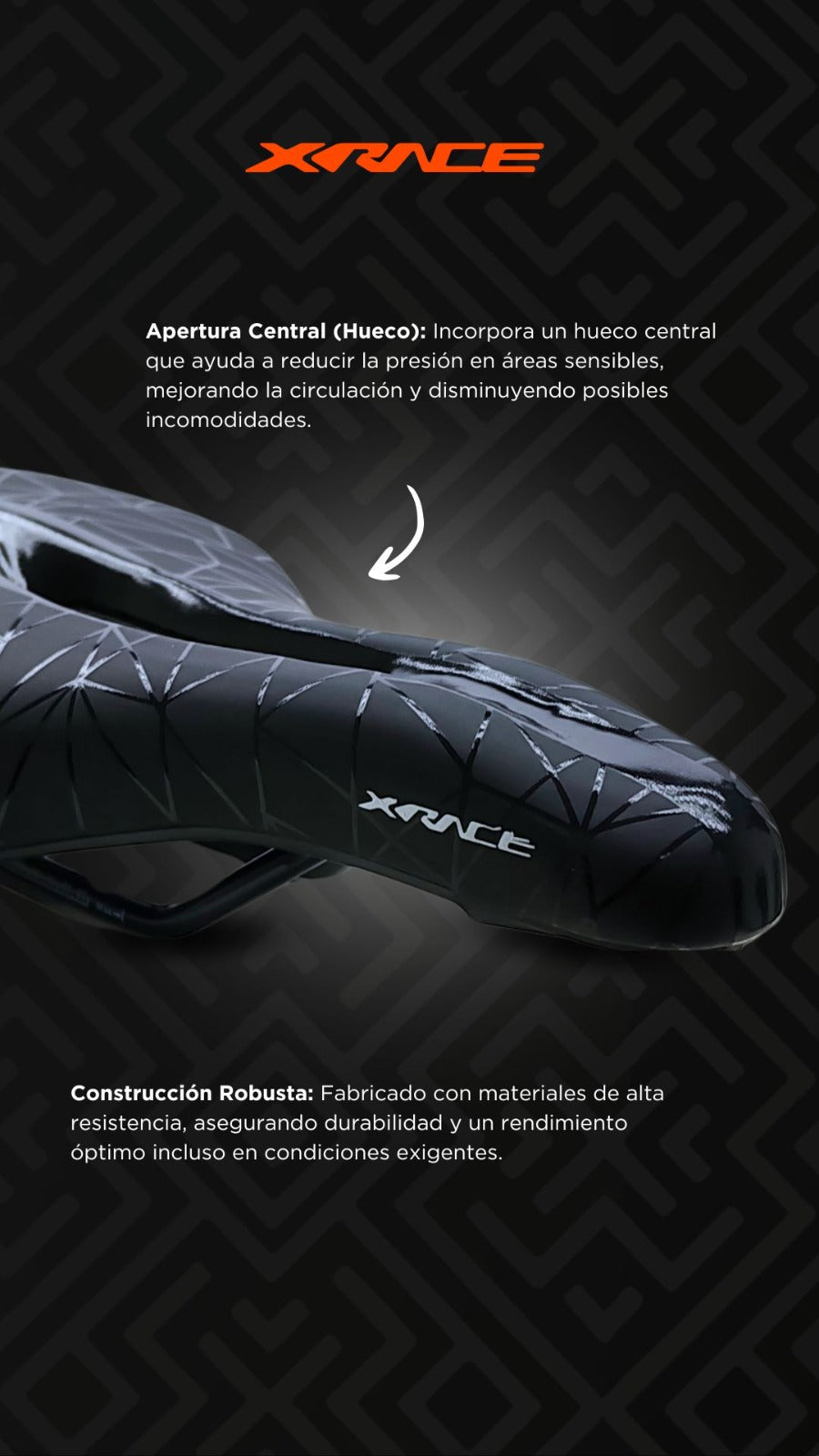 Asiento MTB X-Race Negro C/Hueco