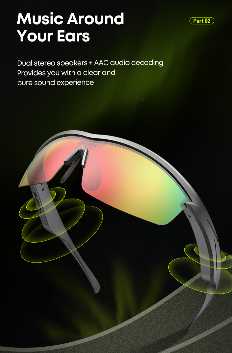 Lentes Langsdom AirNova – Audio Deportivos Polarizado oscuro