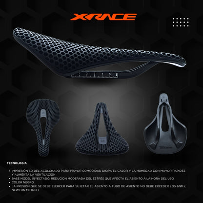 Asiento MTB X-Race Maze Full Carbon  3D Negro