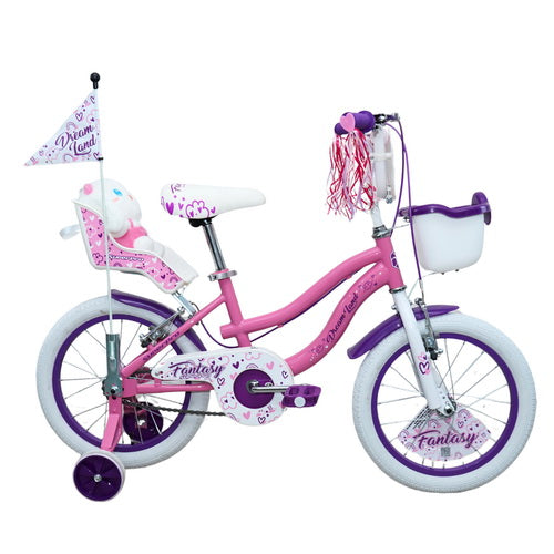 Bicicleta Infantil niña Blanco Rosa SuperPro Fantasy