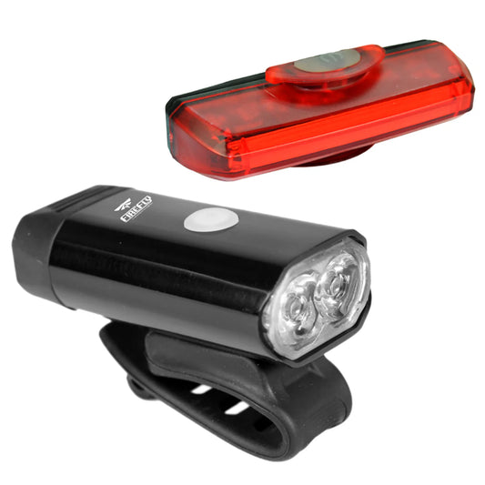 Combo de luces FiftyFive delantera y tracera Led Recargable USB 400/50