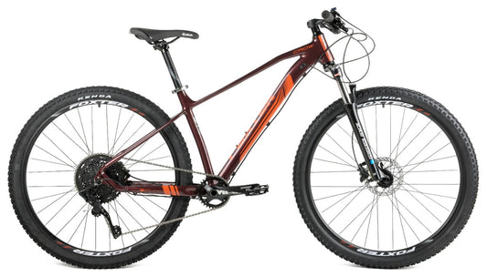 Bici 29 MTB Foxter Crow17 Vino/Naranja 12VEL C/Bloq Manivela